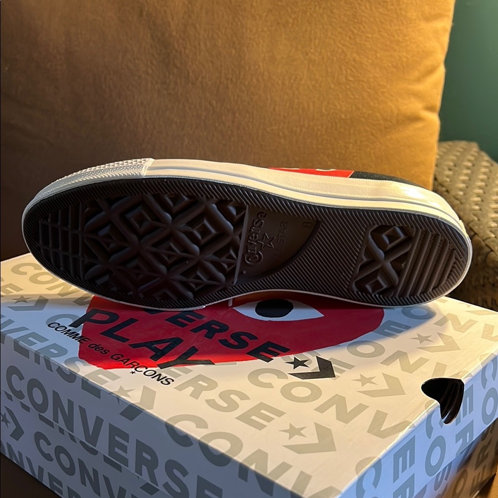 Converse x Comme des Garçons Black Sneakers size 8/m 10/w - Picture 3 of 4